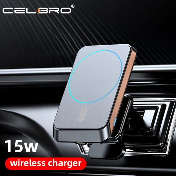 

magnet car phone holder charger for 12 pro max mini magnetic wireless auto charging support 15w cell mounts & holders