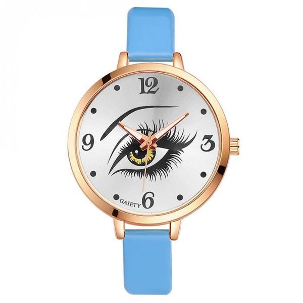 

wristwatches 2021 fashion pattern eyelashes watch women watches leather strap quartz no logo wristwatch clock montre femme drop, Slivery;brown