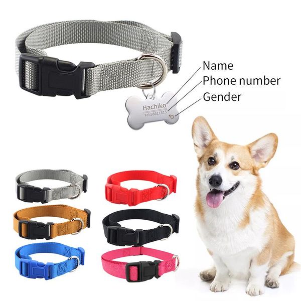 

dog collars & leashes yvyoo customized dogs harnesses sheet personalized id tag cats collar name phone pet product