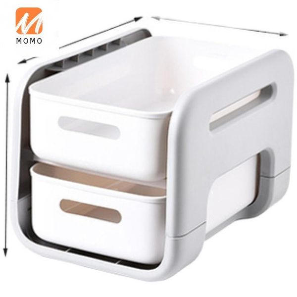 

low drawer-type kitchen sink shelf below 30cm is layered and stored in a cabinet. durable hygiene storage bottles & jars