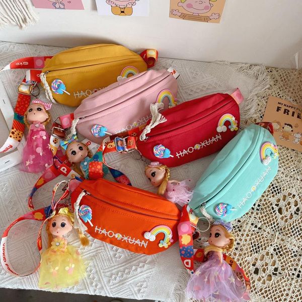 

little gilrs purses children pendant waist bag 2021 outdoor chest bags kids fanny pack bumbag girls purse money banana belt red