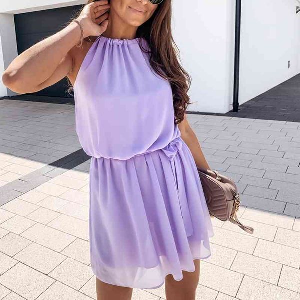 

casual dresses summer halter solid off shoulder women loose sleeveless a line lace up waist mini lining holiday beach vestido ympe, Black;gray