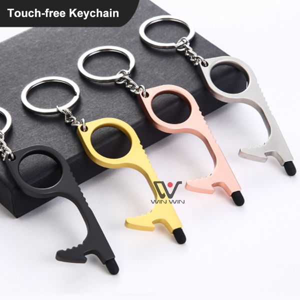 Moda Keyring Sem ferramenta de toque Chaveiros Correias Elevador Botões ContactlessTool Porta Punho Chave Grip Segurança Proteção Isolamento No-touch abridor de carro Chaveiro