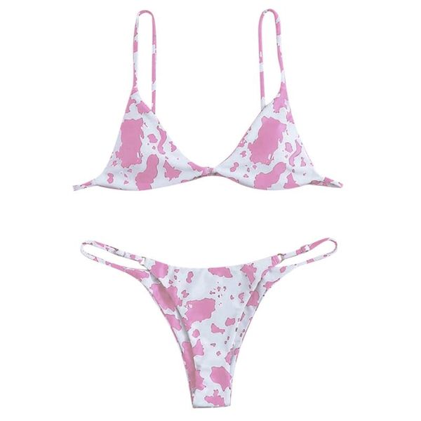 

women's swimwear 2021 summer women push up bikini cow print swimsuit beach set ly arrived, White;black
