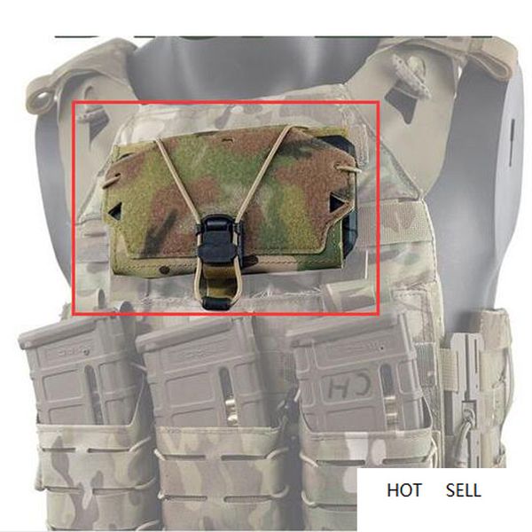 

tactical vest front panel attachment universal mobile phone bag vest admin pouch chest bag for molle bk/cb/rg/mc