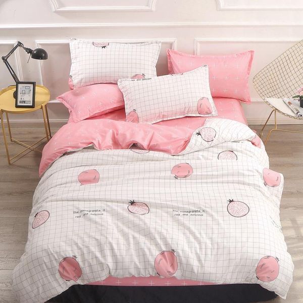 

bedding sets red pomegranate cotton four-piece set printed pillowcase quilt cover bed sheet  size king