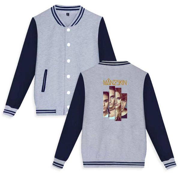 

women's jackets festival band maneskin print autumn winter holiday preppy novelty style street casual clothes baseball unifo, Black;brown