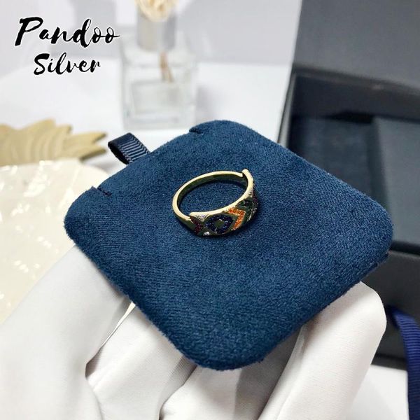 

cluster rings fashion charm original 1:1 copy,multicolor tribal ring with stripes for women luxury jewelry valentine gift, Golden;silver