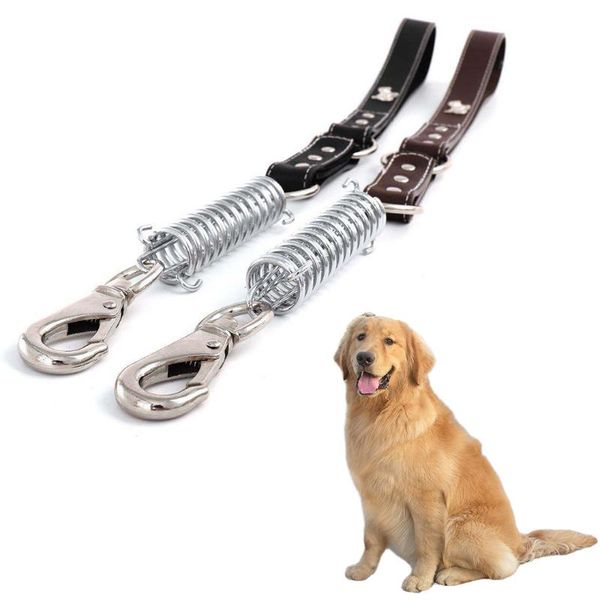 

dog collars & leashes spring buffer large leash short big lead one step traction rope explosion-proof dogs belt pu leather