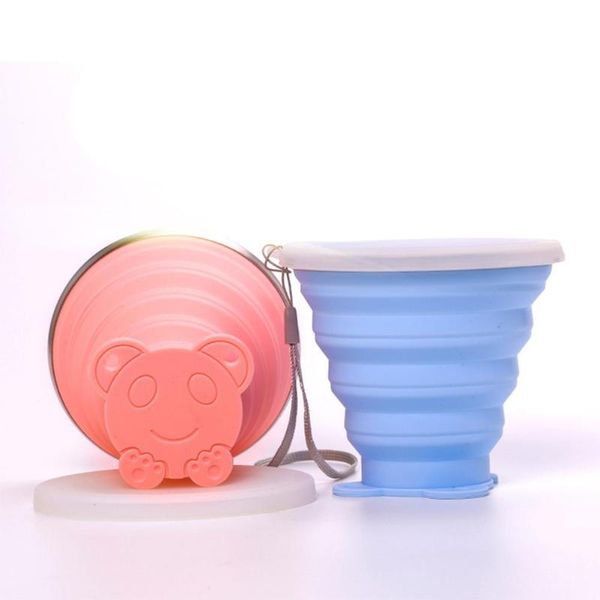 

water bottle cup outdoor portable drinking folded coffee silica gel