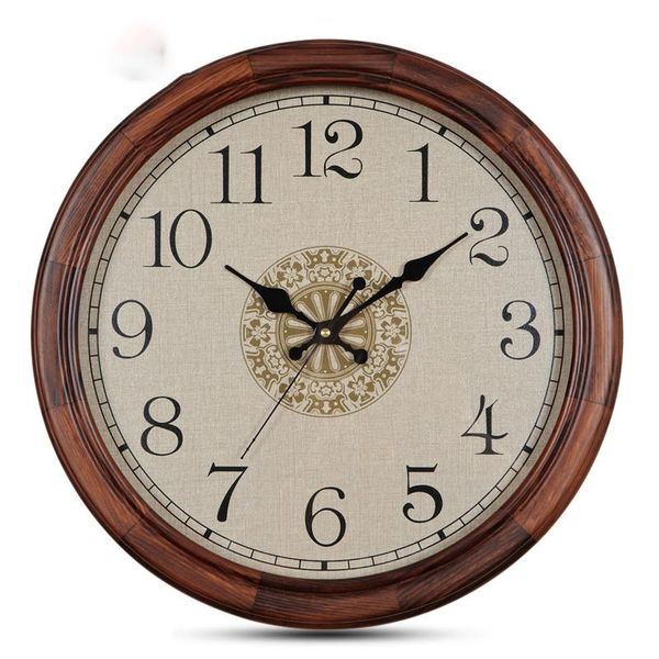 

wall clock vintage living room decoration watches home decor solid wood frame silent movement creative quartz clocks gift