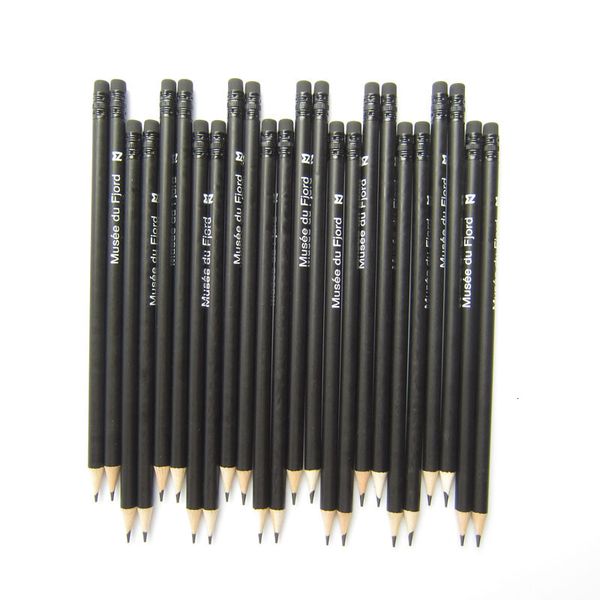 

pencils 2# hb pencil hb round bar black rubber pencil