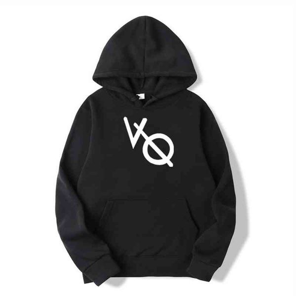 

new men's printed hoodie sweatsuit casual plush trend coat 2021, Black