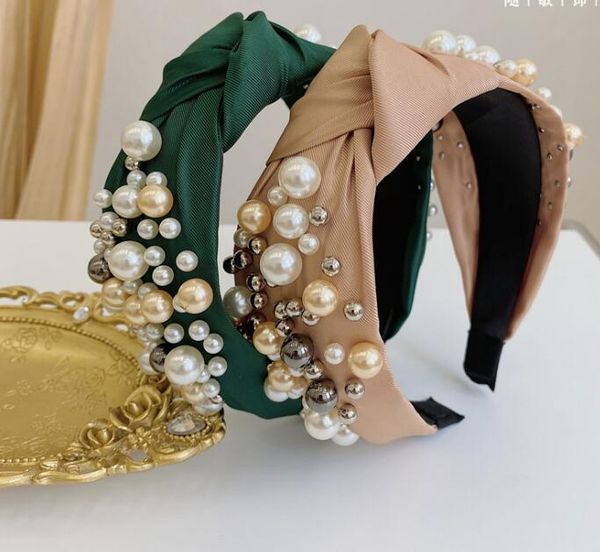 

candy bowknot headband for girl vintage bohemian simulated pearl hair band lady wedding party hair accessories gc229, Silver