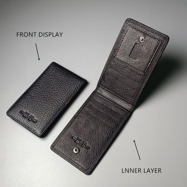 

card holders ht men's leather pickup bag, Brown;gray