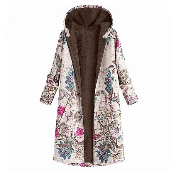 

hooded zipper cotton-padded coat jacket printing plush women's autumn and winter qm* 211106, Black