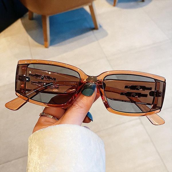 

fashion brand small square sunglasses for women vintage half frame champagne black sun glasses female shade men eyewear, White;black