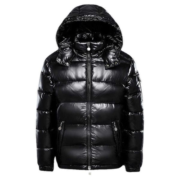 

men's and women's white duck down hoodie, bread coat, 2021 winter series, Black