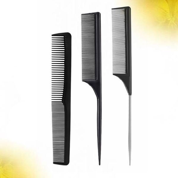 

hair brushes 3pcs of one set professional pointed tail comb anti-static child bangs for home salon work store, Silver