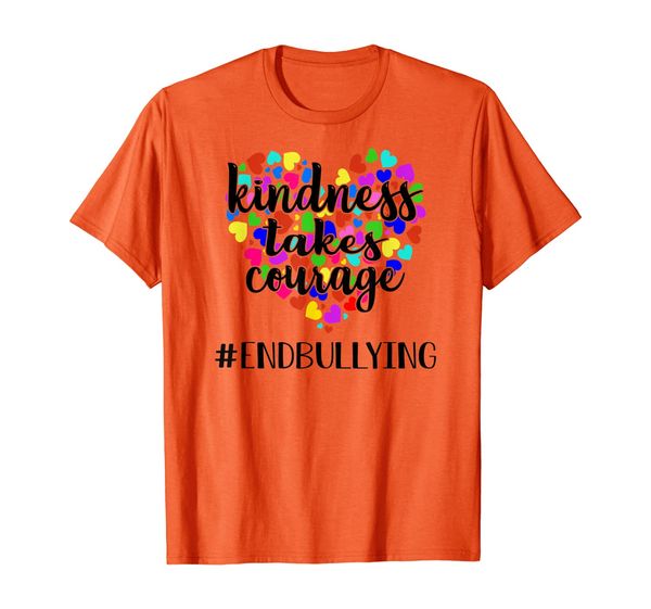 

orange unity day kindness takes courage end bullying t-shirt, White;black