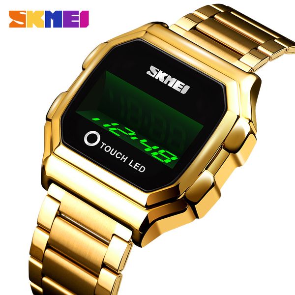 Skmei Touch LED цифровые часы для мужской даты Время творческие Мужские наручные часы мода водонепроницаемый сенсорный час Reloj Hombre 1650 Q0524