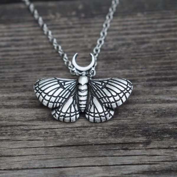 

chains dead head skull butterfly necklace under the moon jewelry, Silver