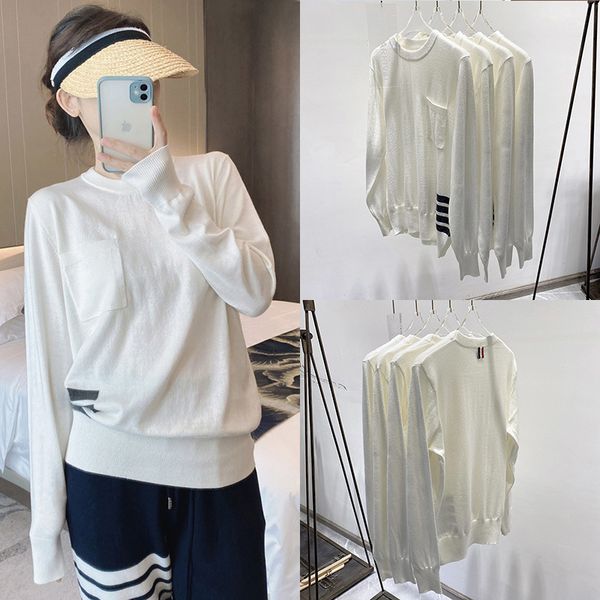 

round neck sweater women's autumn winter long sleeves loose and thin, versatile lazy wind bottomed shirt, couple's pullover sweate, White