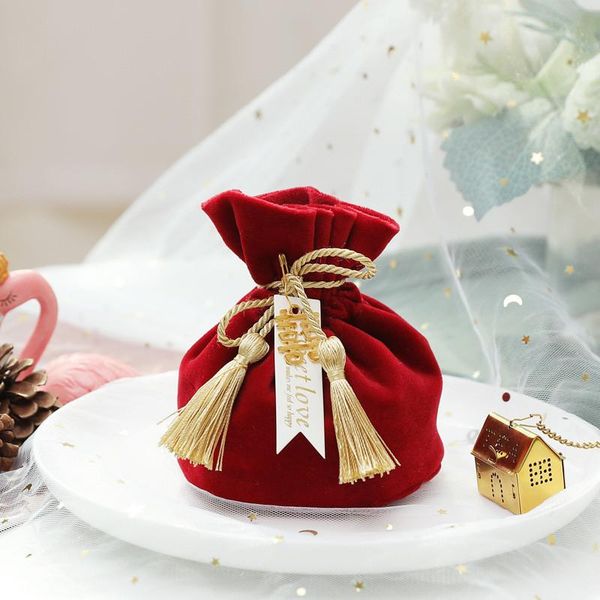 

gift wrap 10pcs party decoration bag wedding portable velvet drawstring candy pocket christmas birthday chocolate jewelry pouch