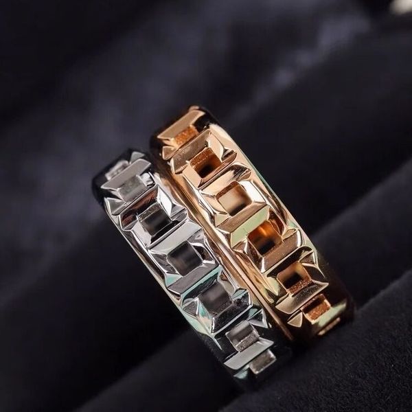 

ring t family double 925 serling silver plaed 18k gold xiao zhan's same wide hollow smooh diamond couple