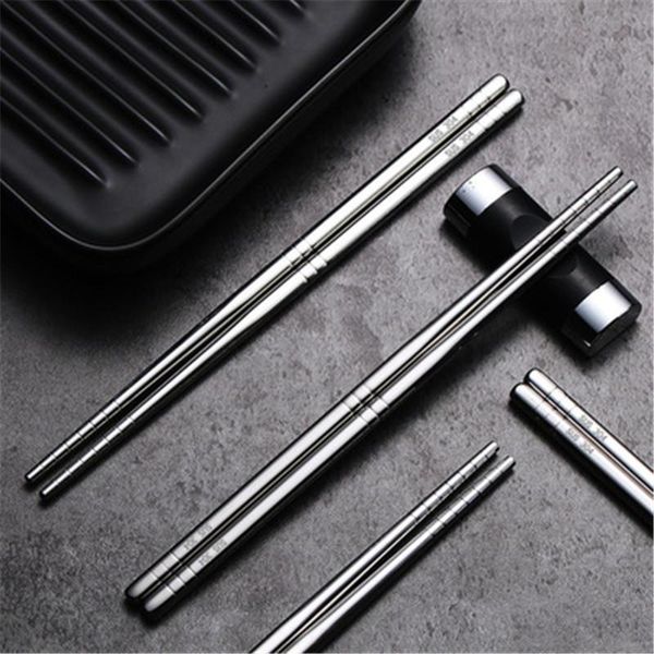 

chopsticks 1 pair kitchen accessories non-slip chinese stainless steel reusable metal chopstick for sushi sticks tableware