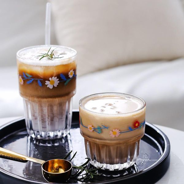 

wine glasses korean ins style ice coffee cup milk tea glass cola juice drinkware