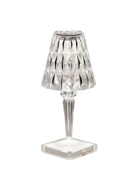 

table lamps transparent diamond crystal charging living room kitchen modern bedroom bedside italian design tabledesk lights