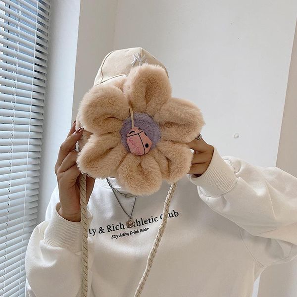 

evening bags funny sun flower shape messenger bag 2021 shoulder girl child style stuffed toy birthday gift for kids