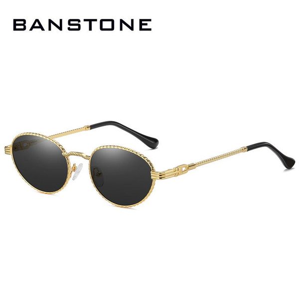 

sunglasses banstone gold metal oval women retro purple pink round sun glasses for men gradient lens uv400 outdoor accessories, White;black