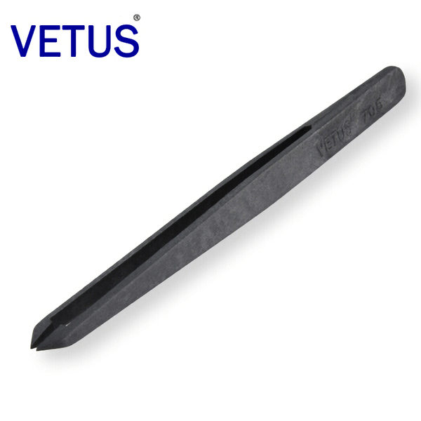 

eyebrow tools & stencils vetus original 705 anti-static black carbon fiber plastic tweezers acid and alkali resistance pincers for dust-free
