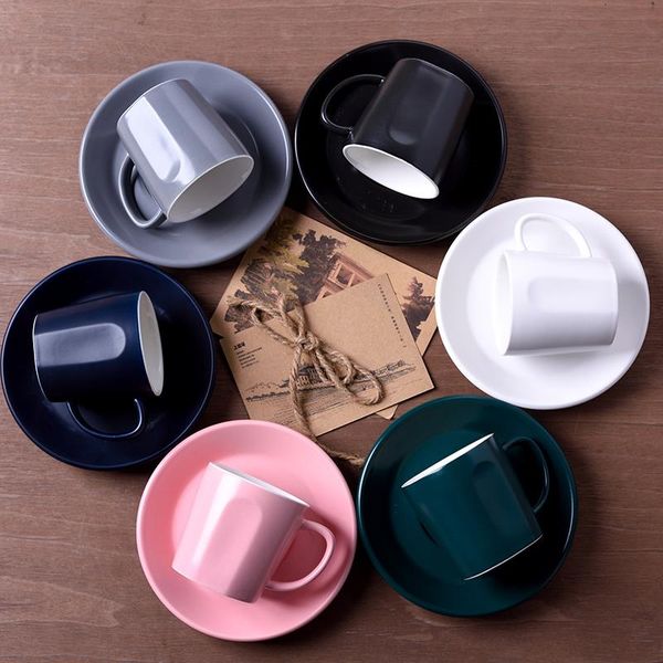 

cups & saucers designer concise style capucino latte coffee shop coffe cup saucer set household tea mug tasse cafe tazas desayuno wholesale