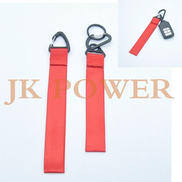 

keychains jk car black red blue tow strap keychain keyring, Silver