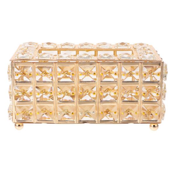 

tissue boxes & napkins 1pc home deskbox delicate crystal glass dispenser container