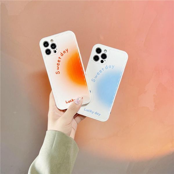 

cell phone pouches side print gradient sunset cases for 12 pro max 11 x xs xr 7 8 plus 12mini case ins soft imd cover