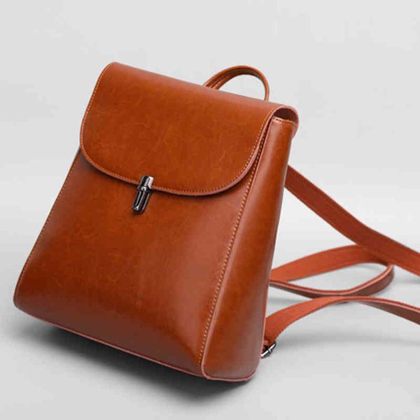 

2021 fashion women's bag korean backpack leather sewing trend