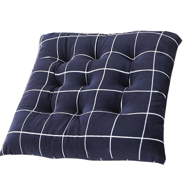 

cushion/decorative pillow 2021 large plaid print square seat cushion with ties thicken chair pad floor