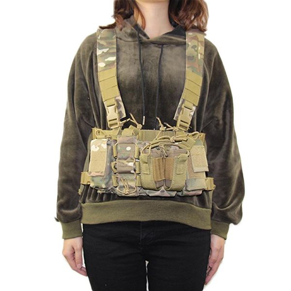 

military molle vest paintball carrier strike tactical hunting outdoor chaleco chest rig pack pouch heavy duty waist support, Black;gray