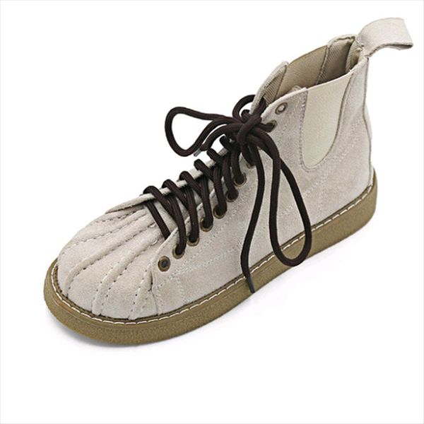 

boots women's flat comfortable soft-soled handmade college casual shell toe english, Black