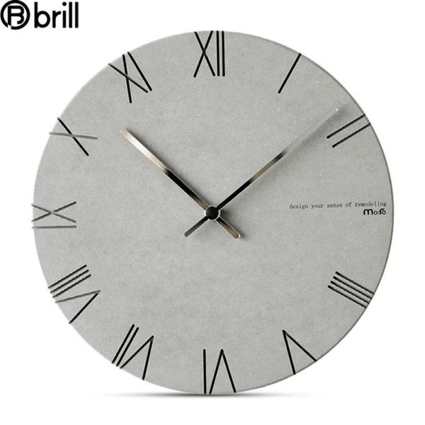 

nordic modern design wall clock minimalist creative silent wooden round fashion europe style for living room bedroom clocks