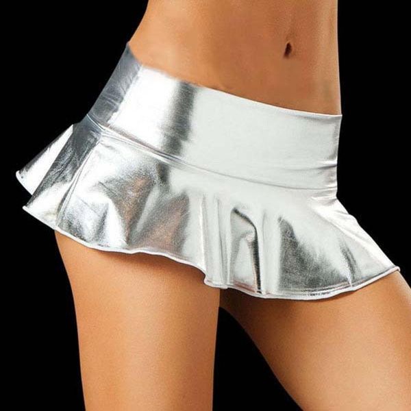 

skirts attractive stylish blue,black,gold,silver,rose pink shiny metallic skirt low waist leather miniskirt exotic pleated