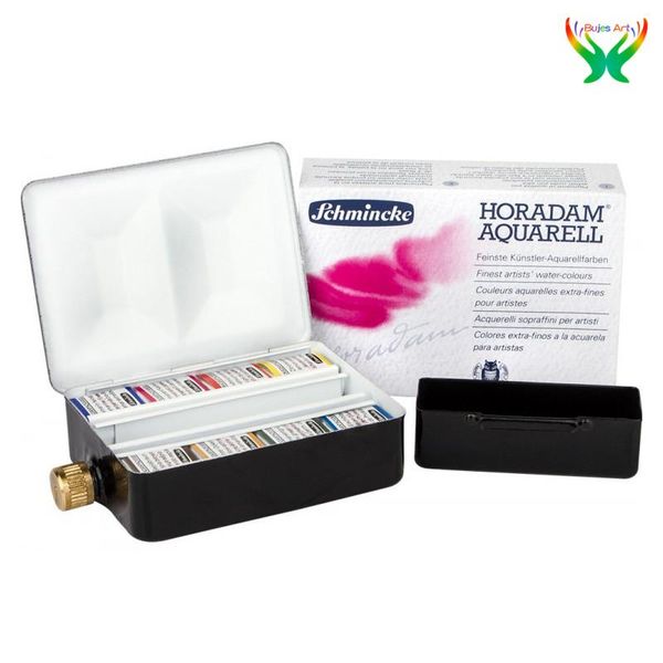 

gift sets german schmincke watercolor master 8-color solid enamel box with kettle artist art set office supplies culture