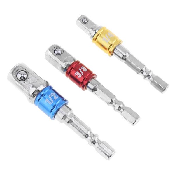 

hand tools socket extension conversion adapter hex shank square head 1/4" 3/8" 1/2" for drill bits power tool 1pcs