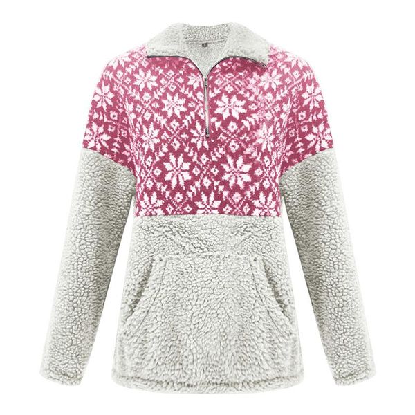 

autumn winter pullover lapel collar patchwork casual stylish loose lady sweatshirt women's jackets, Black;brown