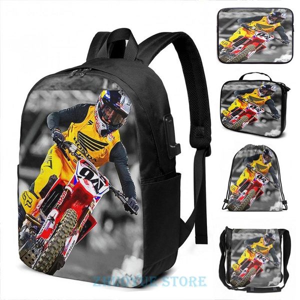

backpack funny graphic print crf 450 - kr 94 usb charge men school bags women bag travel laptop