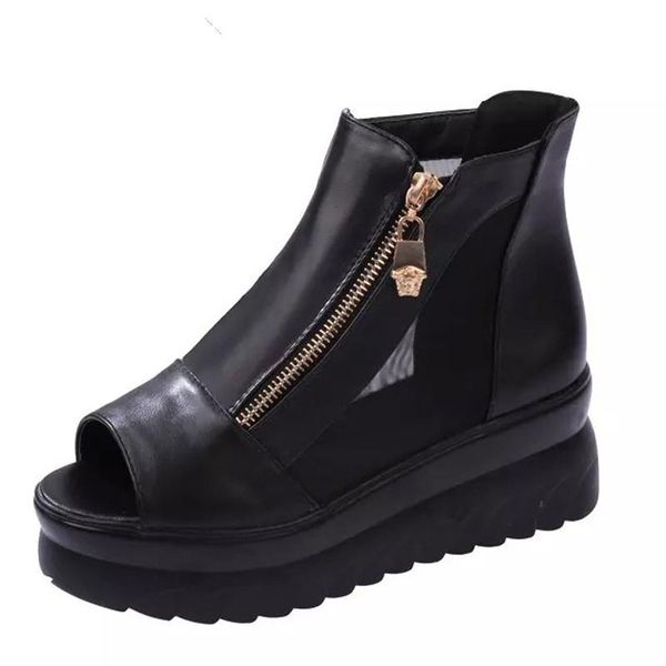 

summer comfortable sandals women platform fashion shiny color rhinestone casual shoes woman d006, Black